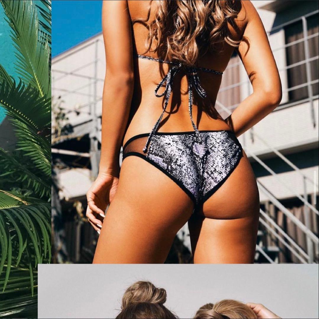 m*y様 【美品】ALENCY パイソン柄 トライアングルビキニ ギャルビキニ