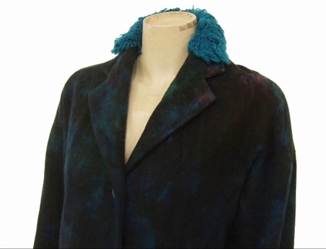 イッセイミヤケISSEY MIYAKE★グラデーション★ファー付ジャケット★L位