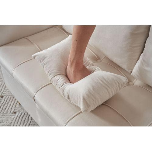 ソファー 2人掛け ソファ 収納付き クッション4個付き 金属脚付きカウチソフ