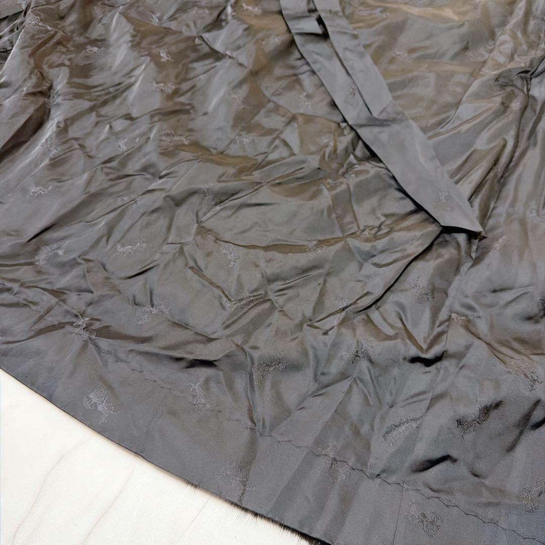 《総丈 115cm》ミンクファーコート ロング丈 リアルミンク 毛皮 ブラック