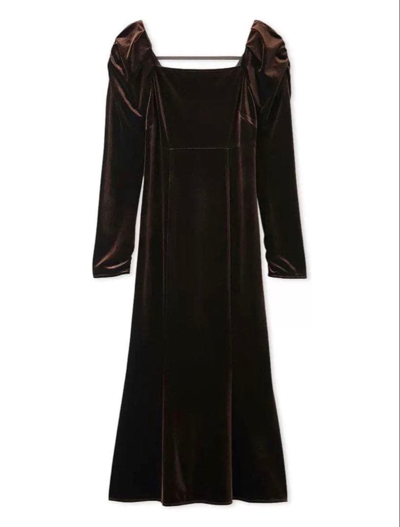 新作 FRAY I.D ベロアナローワンピース