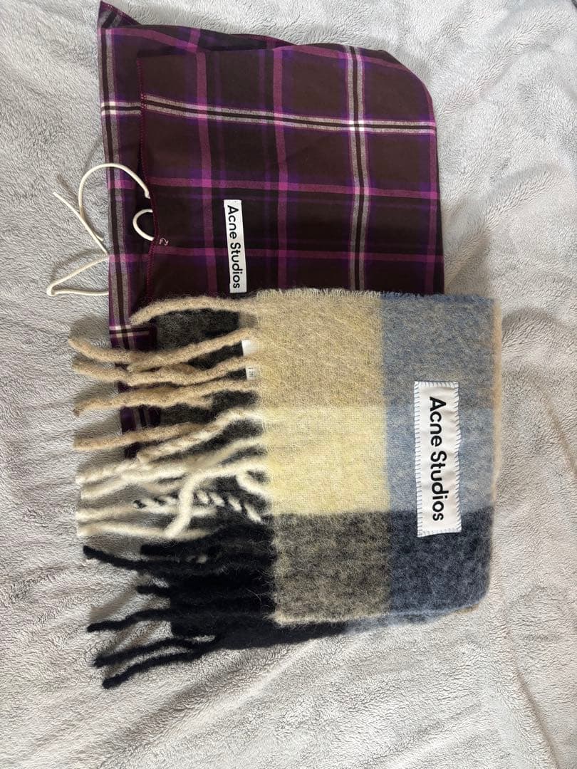 【正規品】Acne Studios マフラー　モヘアチェックスカーフ
