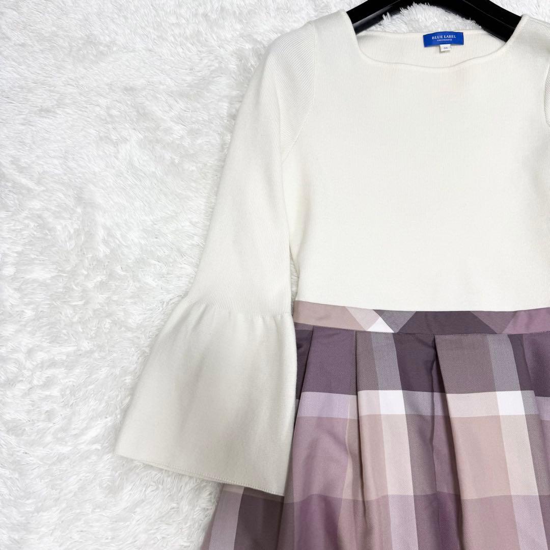 【極美品✨】クレストブリッジ　チェッククロッシングツイルニットドッキングドレス