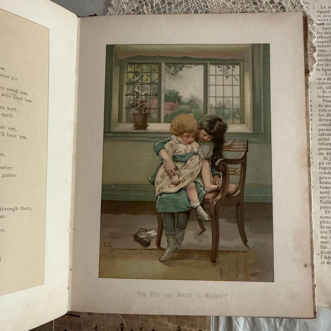 1886年アンティーク美しい挿絵ヴィクトリアン絵本　洋書ジャンクジャーナル古書