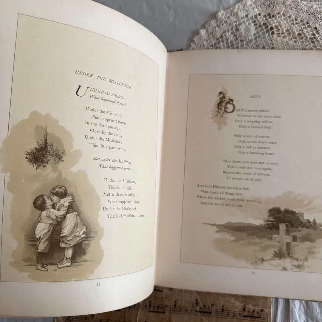 1886年アンティーク美しい挿絵ヴィクトリアン絵本　洋書ジャンクジャーナル古書