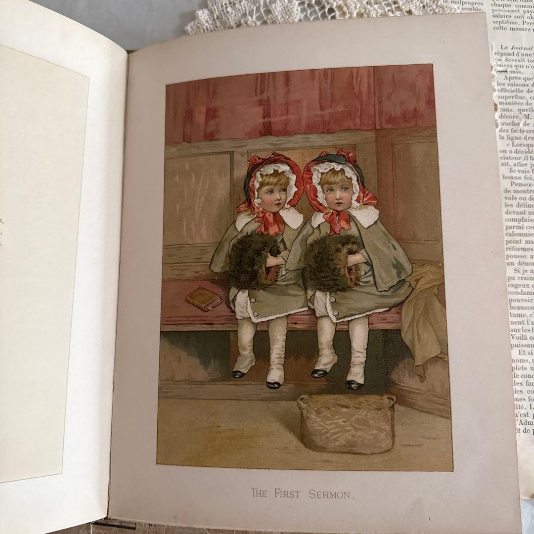 1886年アンティーク美しい挿絵ヴィクトリアン絵本　洋書ジャンクジャーナル古書