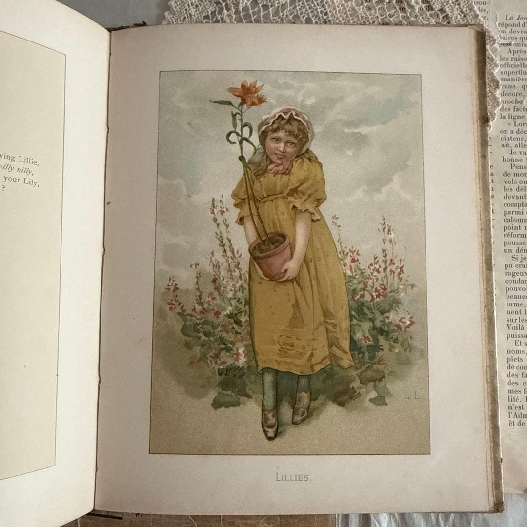1886年アンティーク美しい挿絵ヴィクトリアン絵本　洋書ジャンクジャーナル古書
