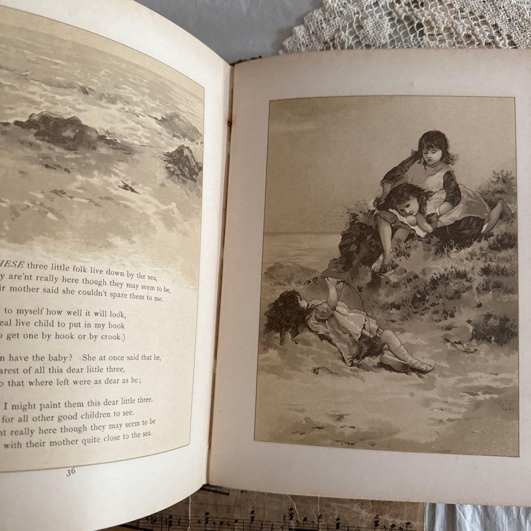 1886年アンティーク美しい挿絵ヴィクトリアン絵本　洋書ジャンクジャーナル古書