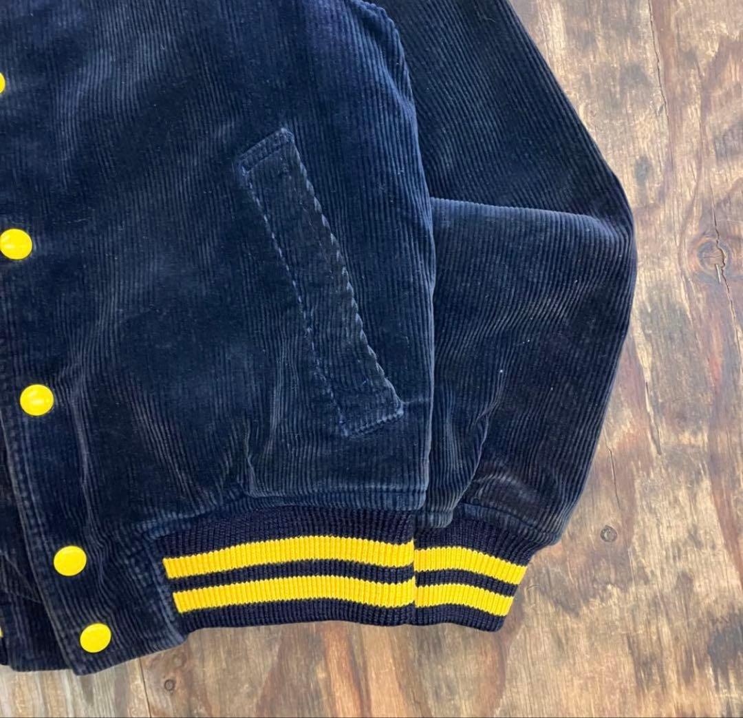 80s コーデュロイ スタジャン バーシティジャケット ネイビー VINTAGE