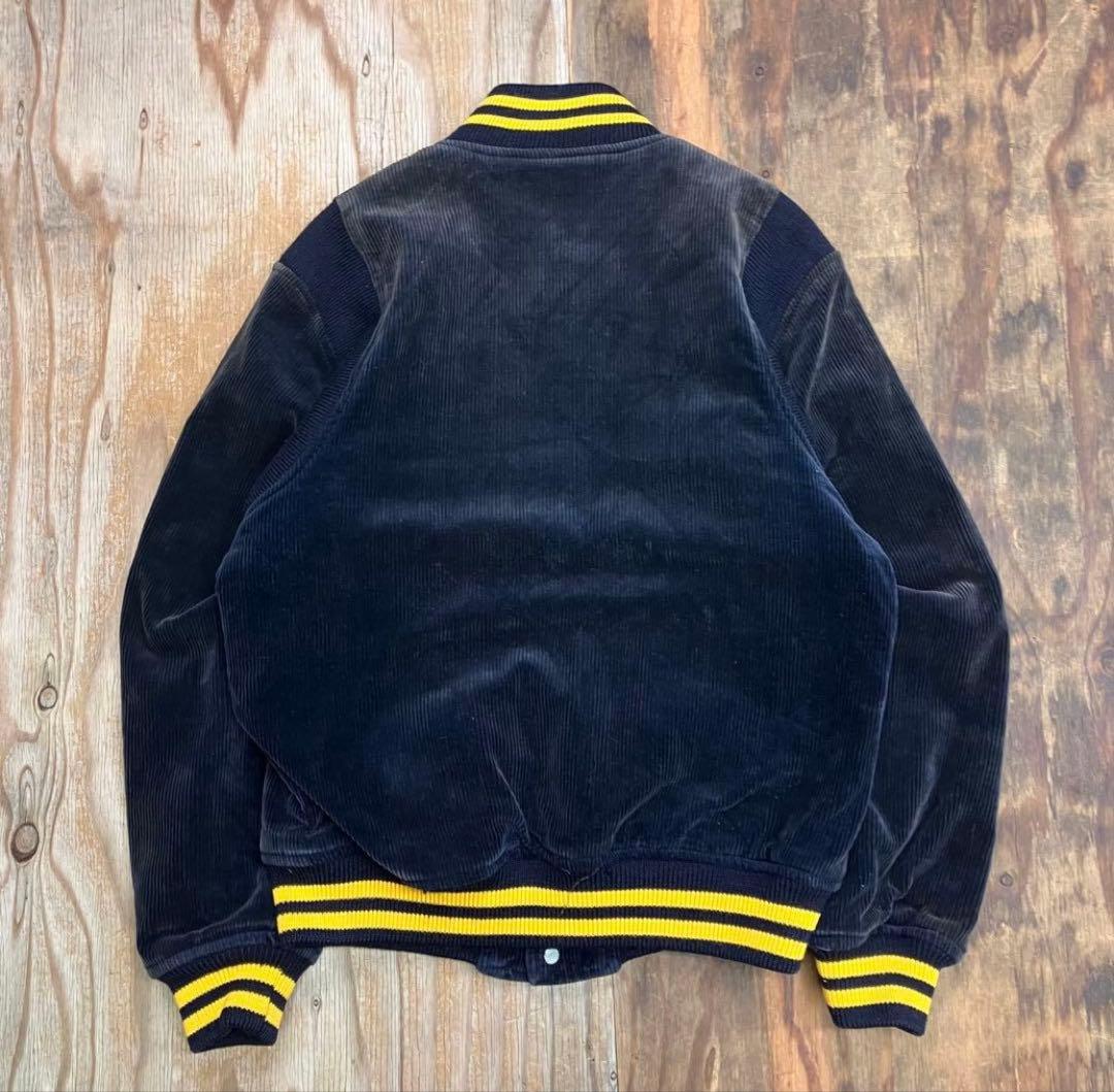 80s コーデュロイ スタジャン バーシティジャケット ネイビー VINTAGE
