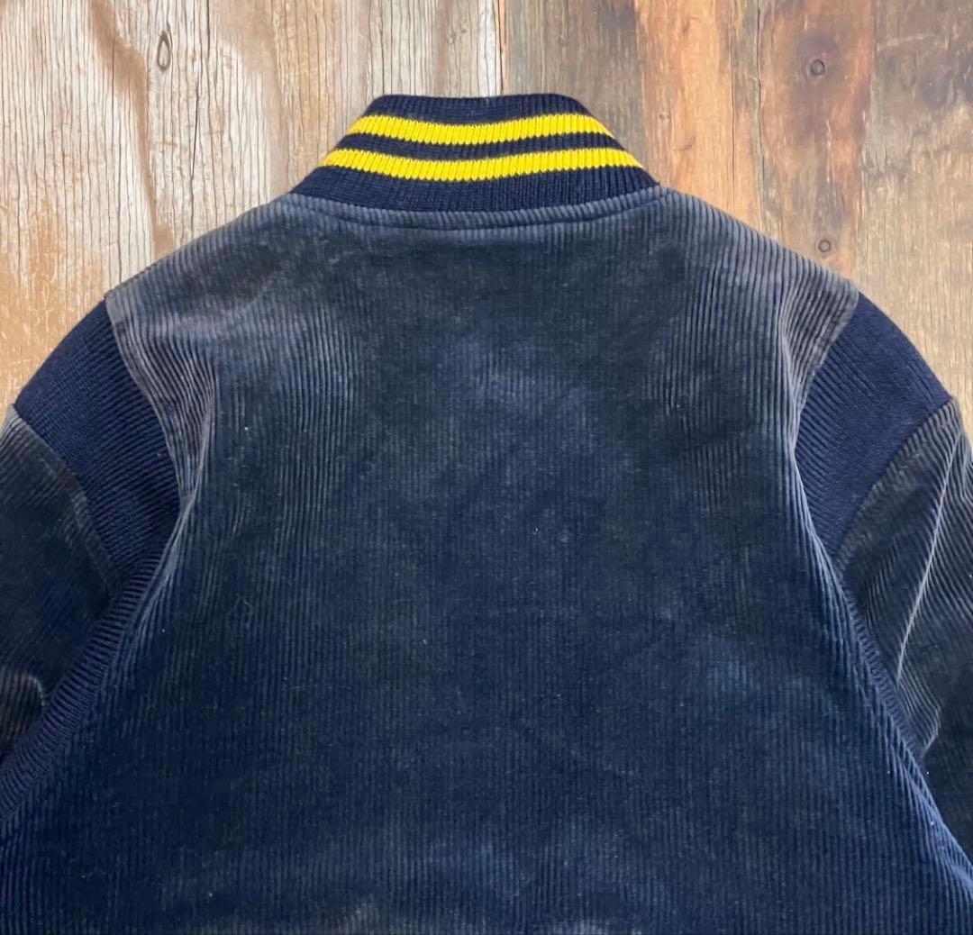 80s コーデュロイ スタジャン バーシティジャケット ネイビー VINTAGE