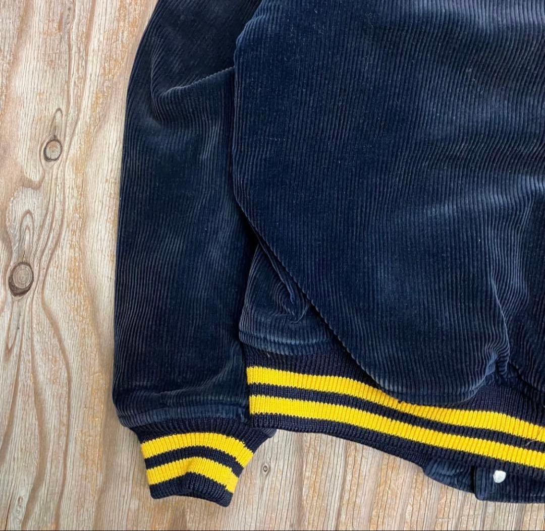 80s コーデュロイ スタジャン バーシティジャケット ネイビー VINTAGE