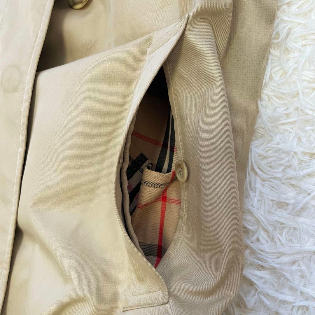 バーバリー ステンカラーコート ノバチェック ロング ヴィンテージ ベージュ