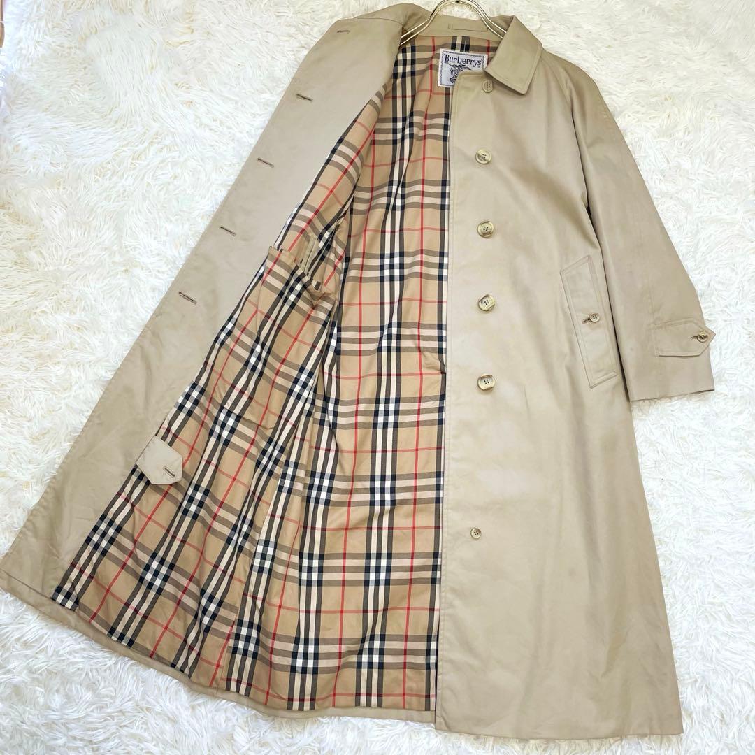 バーバリー ステンカラーコート ノバチェック ロング ヴィンテージ ベージュ