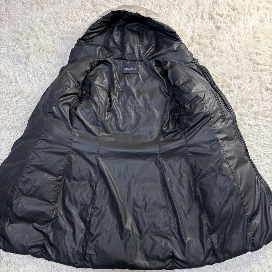 マックスアンドコー XL ロングコート 42 グレー系 フード付き