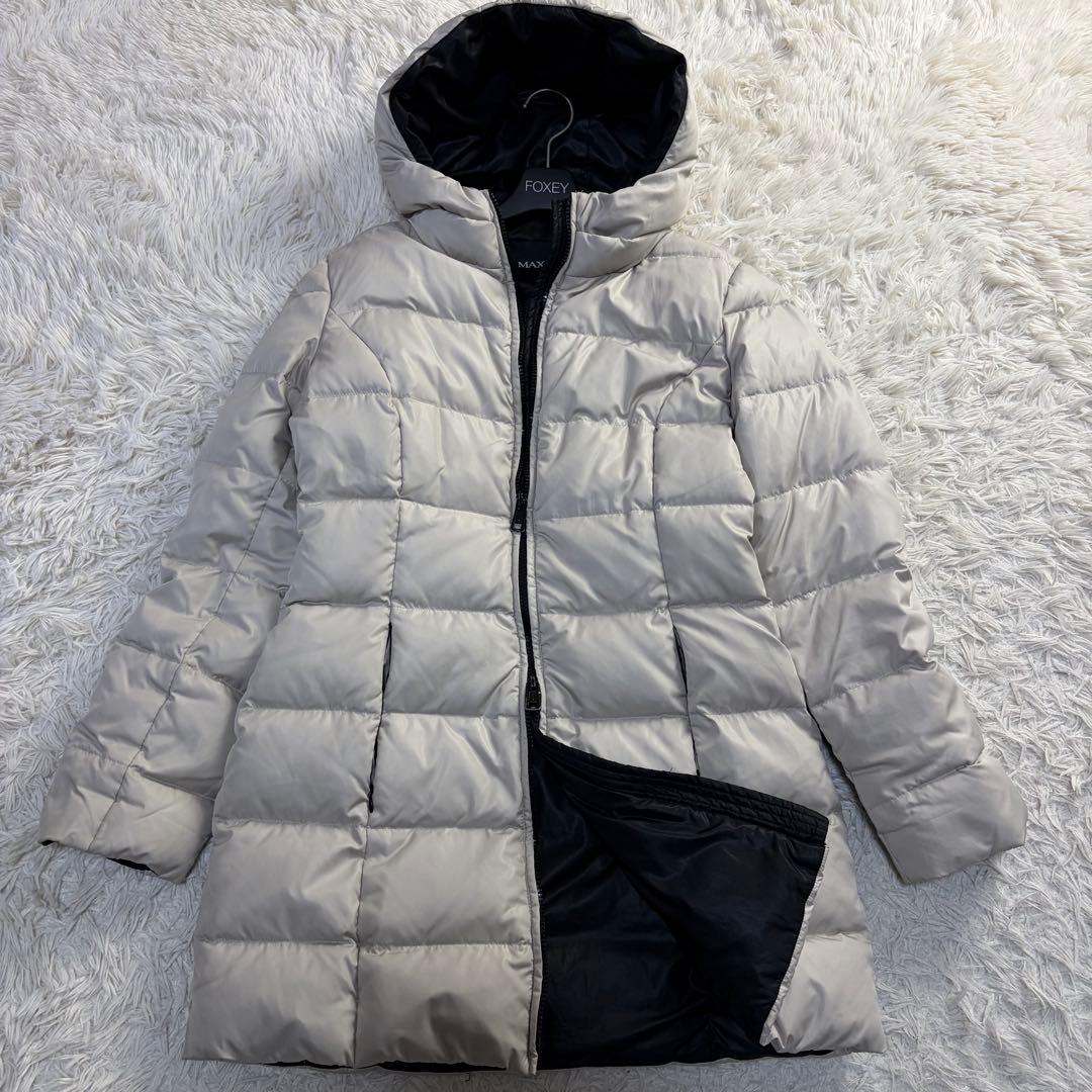 マックスアンドコー XL ロングコート 42 グレー系 フード付き