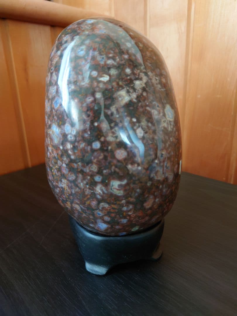 津軽　錦石　台座付き　鑑賞石　青森県津軽西海岸　自然石　盆石　水石