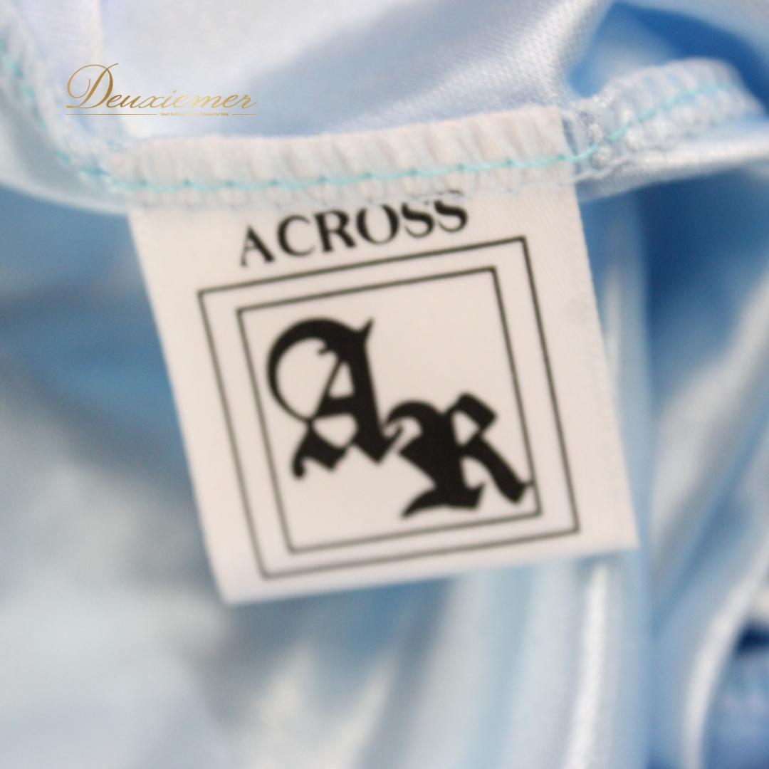 【美品 タグ付き社交ダンス衣装】ワンピース ドレス ACROSS 青 水色 花柄