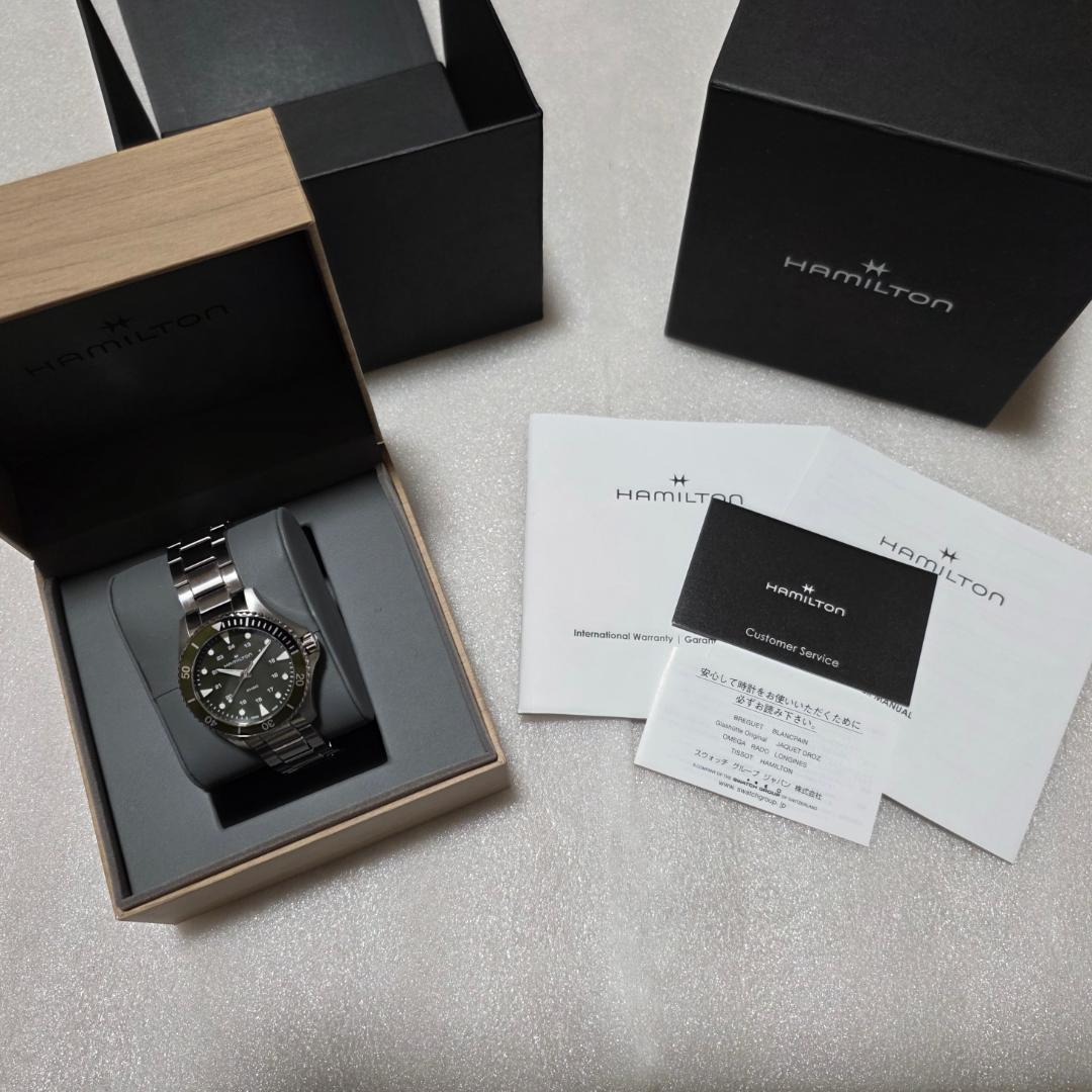 【別注ブレス】ハミルトン カーキ ネイビー スキューバ クオーツ 37mm 緑