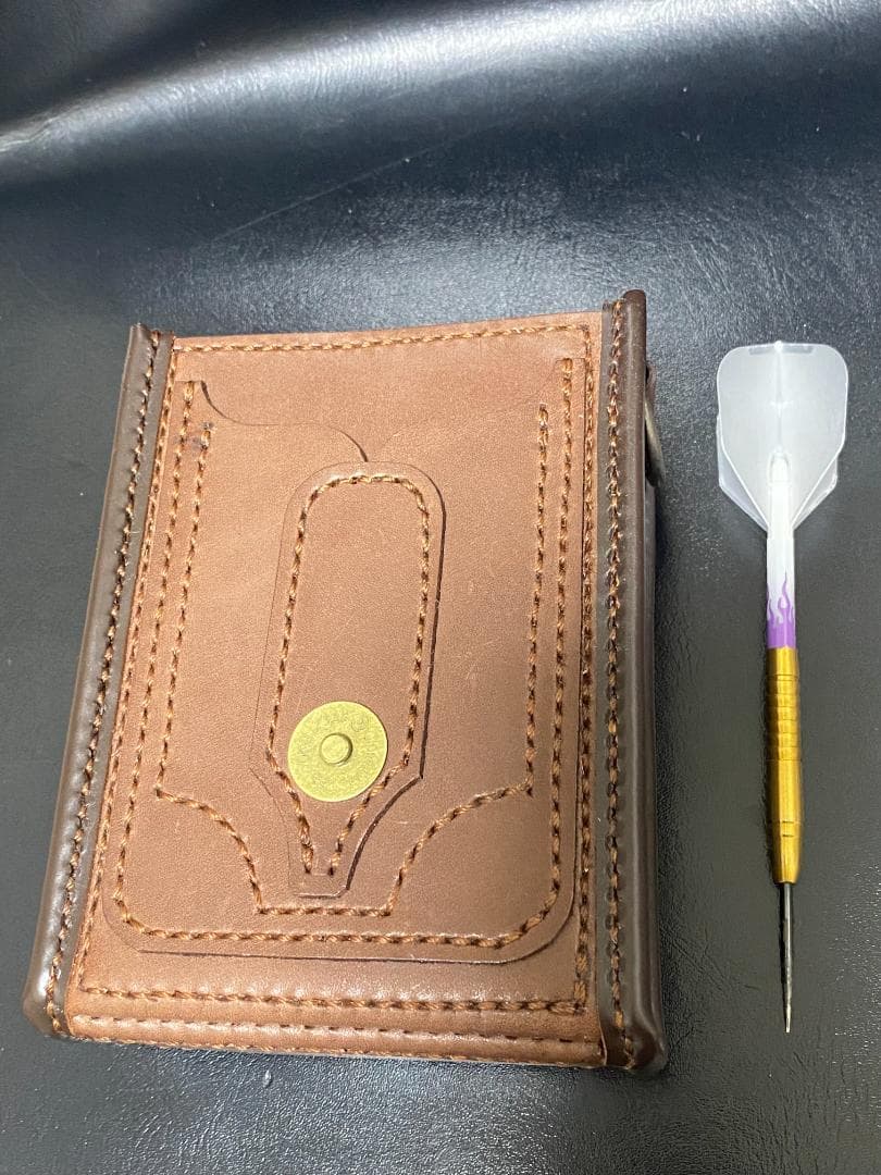 【レザーハンドメイド_全て手縫い】ドロップインダーツケースNo.51