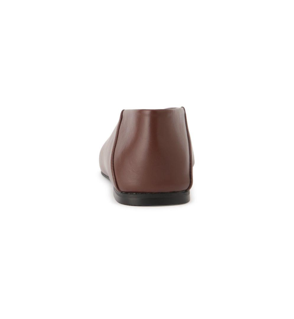 ADAM ET ROPE' ソフトスクエアフラットシューズダークブラウン24.5