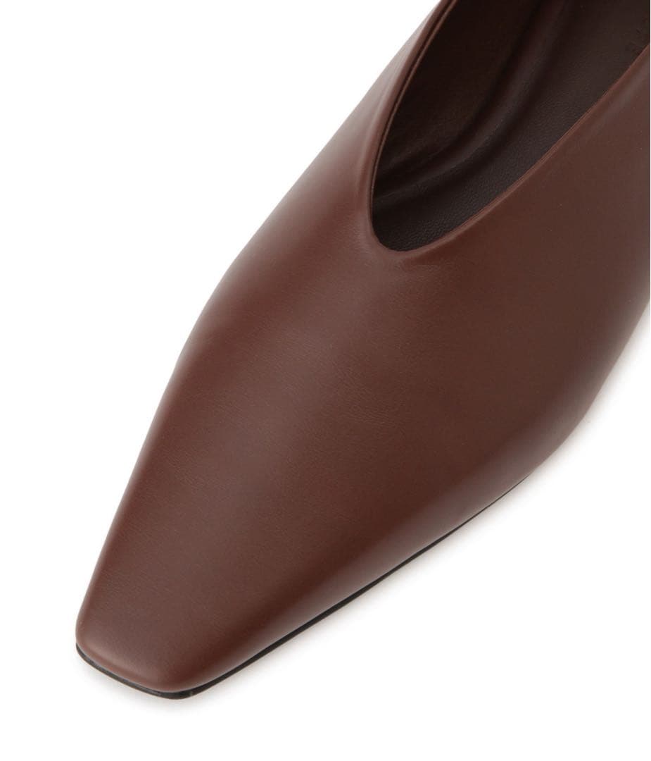 ADAM ET ROPE' ソフトスクエアフラットシューズダークブラウン24.5