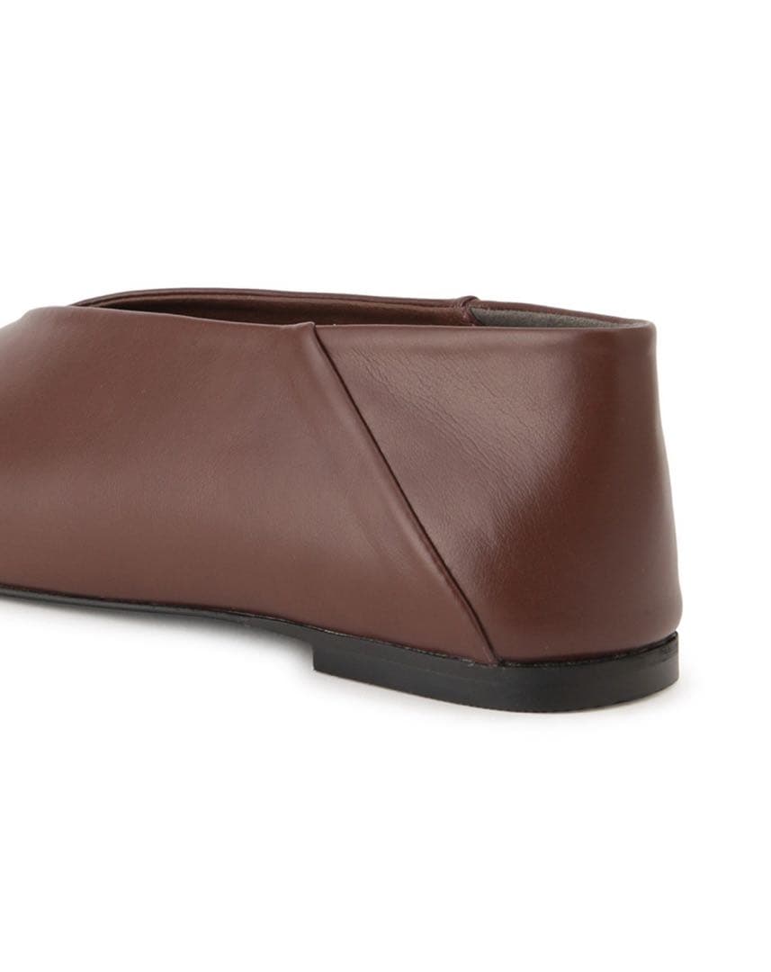 ADAM ET ROPE' ソフトスクエアフラットシューズダークブラウン24.5