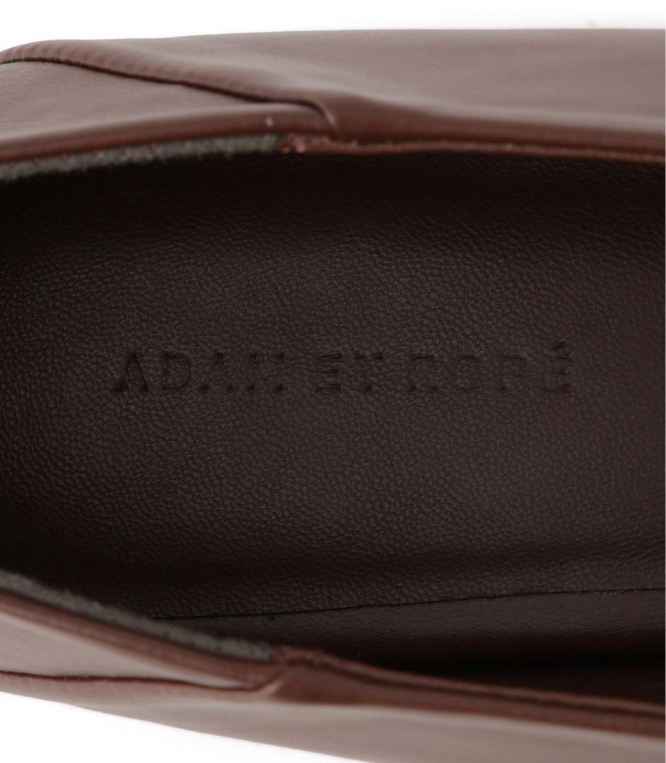 ADAM ET ROPE' ソフトスクエアフラットシューズダークブラウン24.5