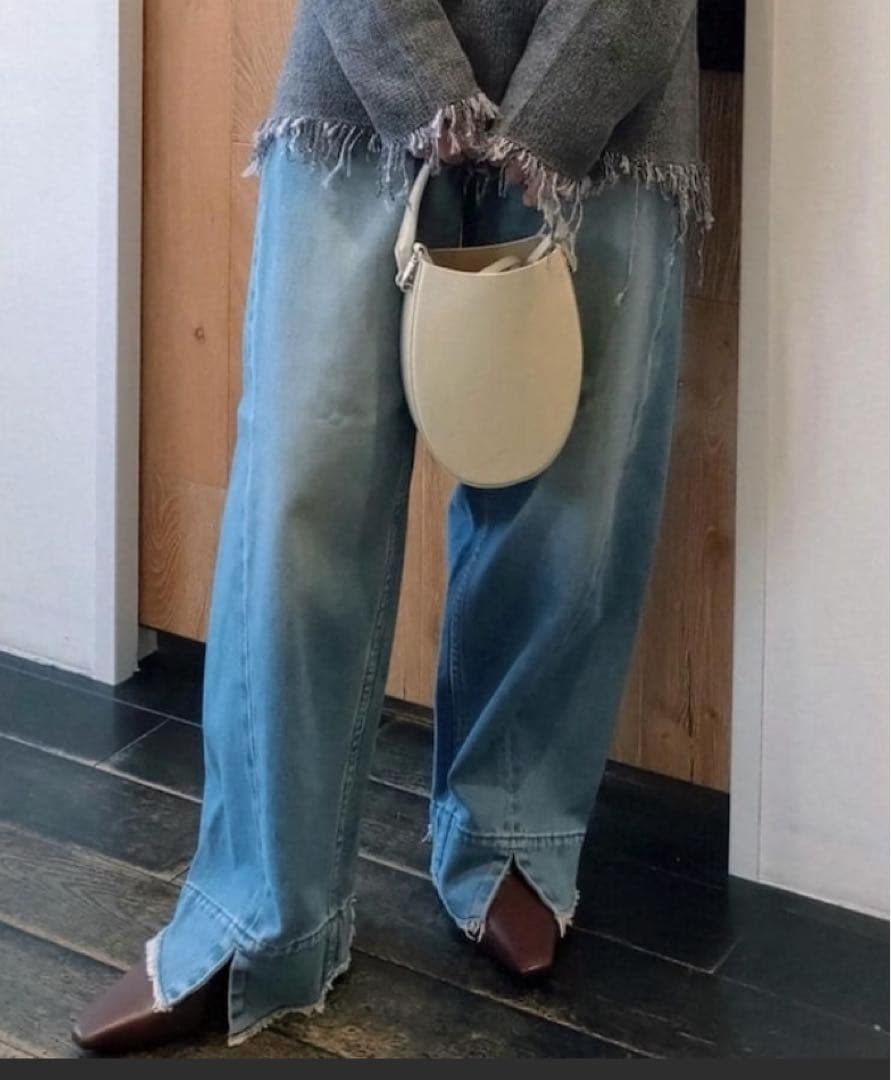 ADAM ET ROPE' ソフトスクエアフラットシューズダークブラウン24.5