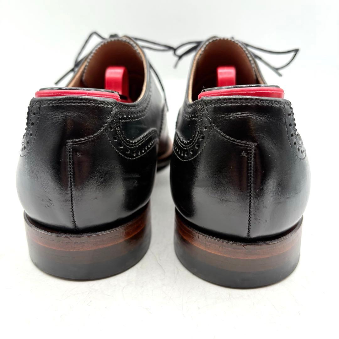 極美品✨ スコッチグレイン ストレートチップ メダリオン 【24.5】 黒 本革