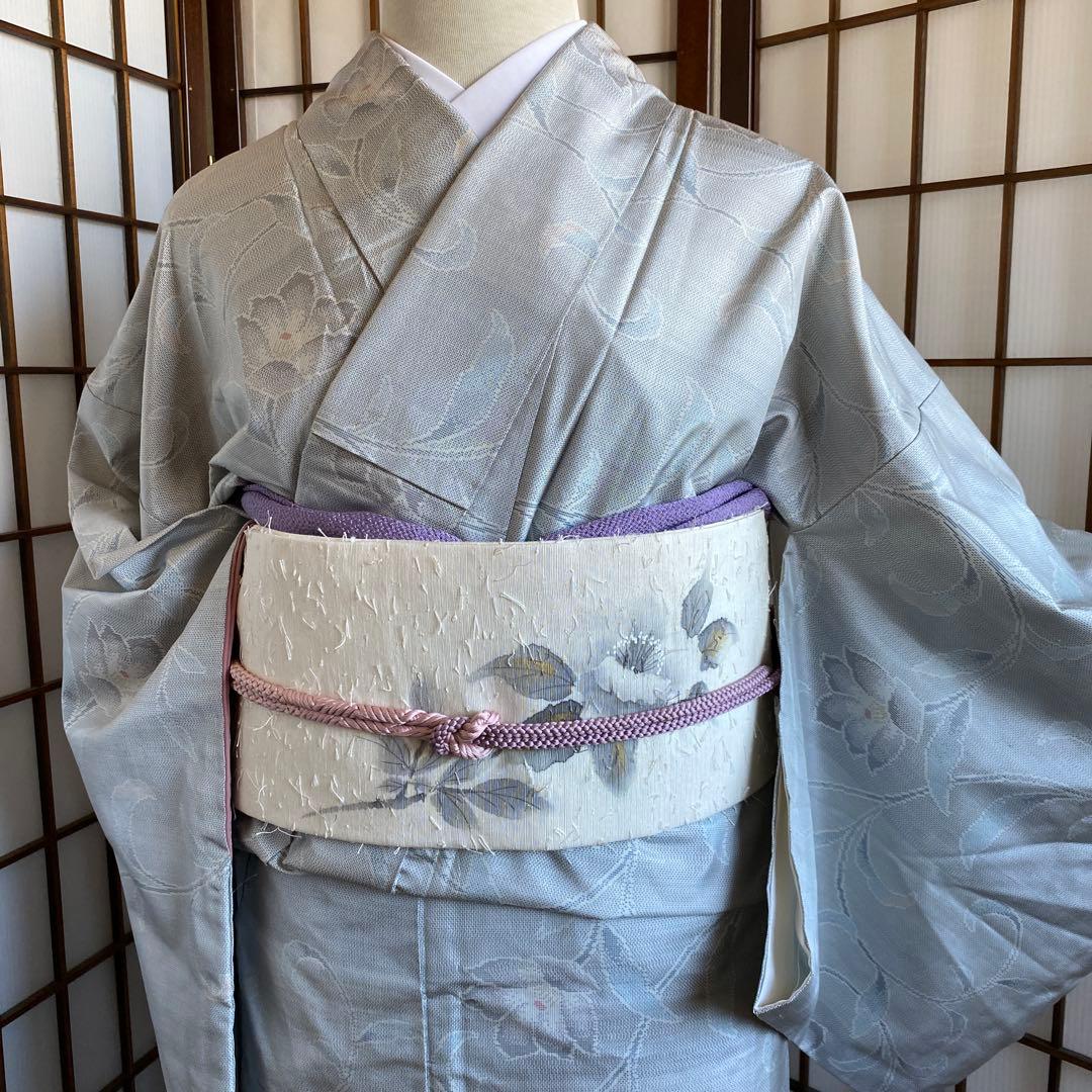 値下げ　白大島　色大島　オリエンタル花唐草