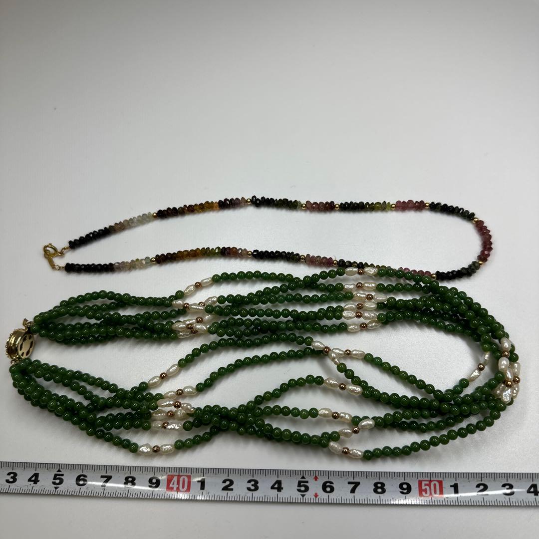 本翡翠　ネックレス　アクセサリー91g 東さ7-0417ア㉝