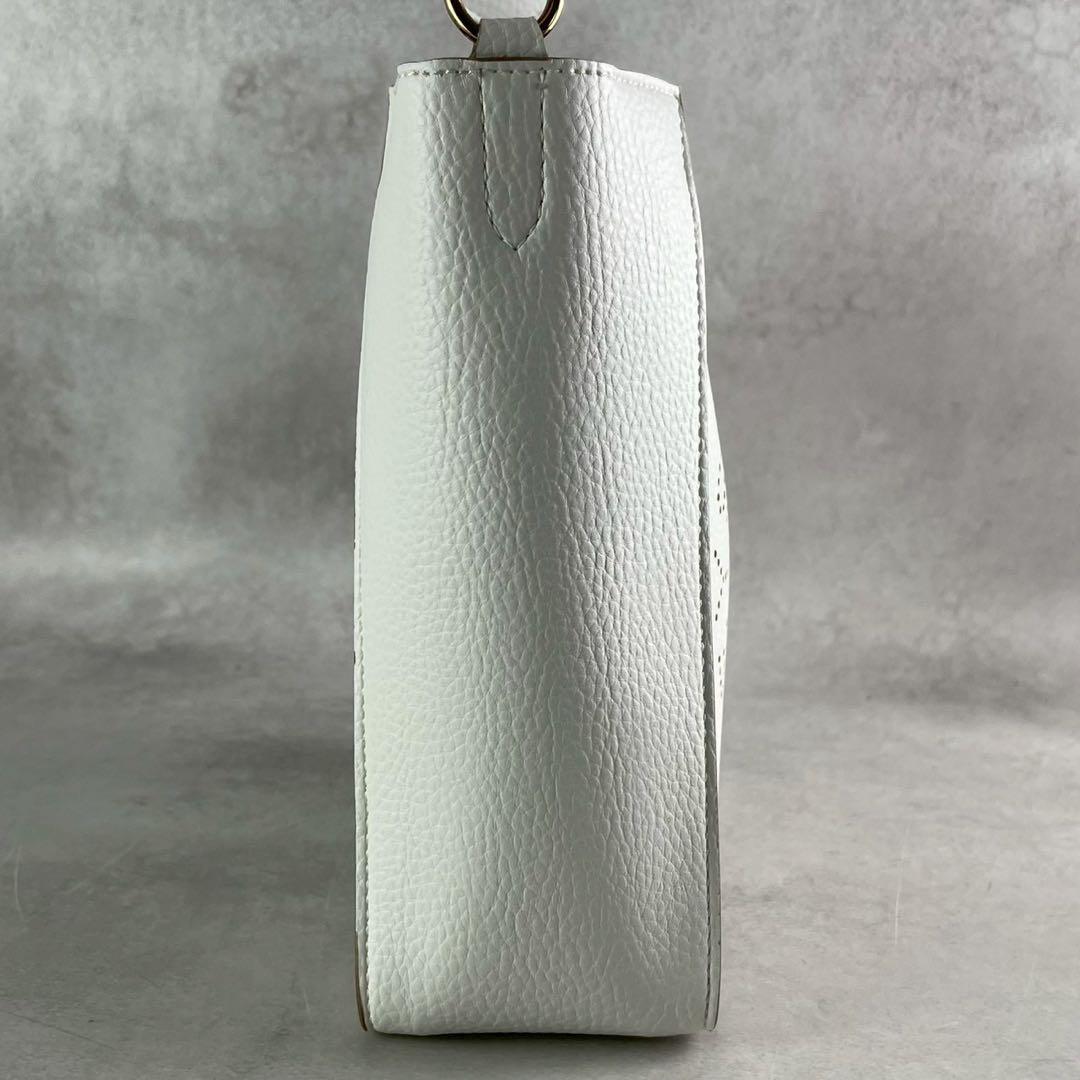 極美品 ステラマッカートニー ロゴ ショルダーバッグ ホワイト クロスボディ