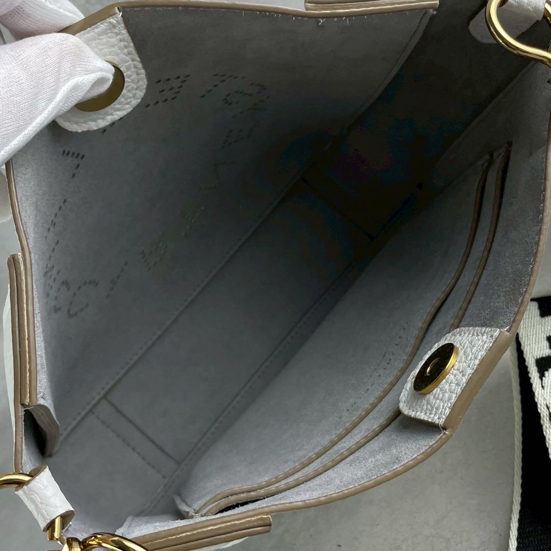 極美品 ステラマッカートニー ロゴ ショルダーバッグ ホワイト クロスボディ