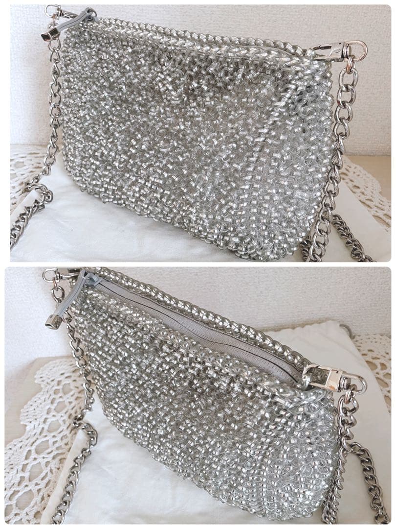 美品　アンテプリマ　ワイヤー　ニュースタンダード　ショルダーバッグ　シルバー