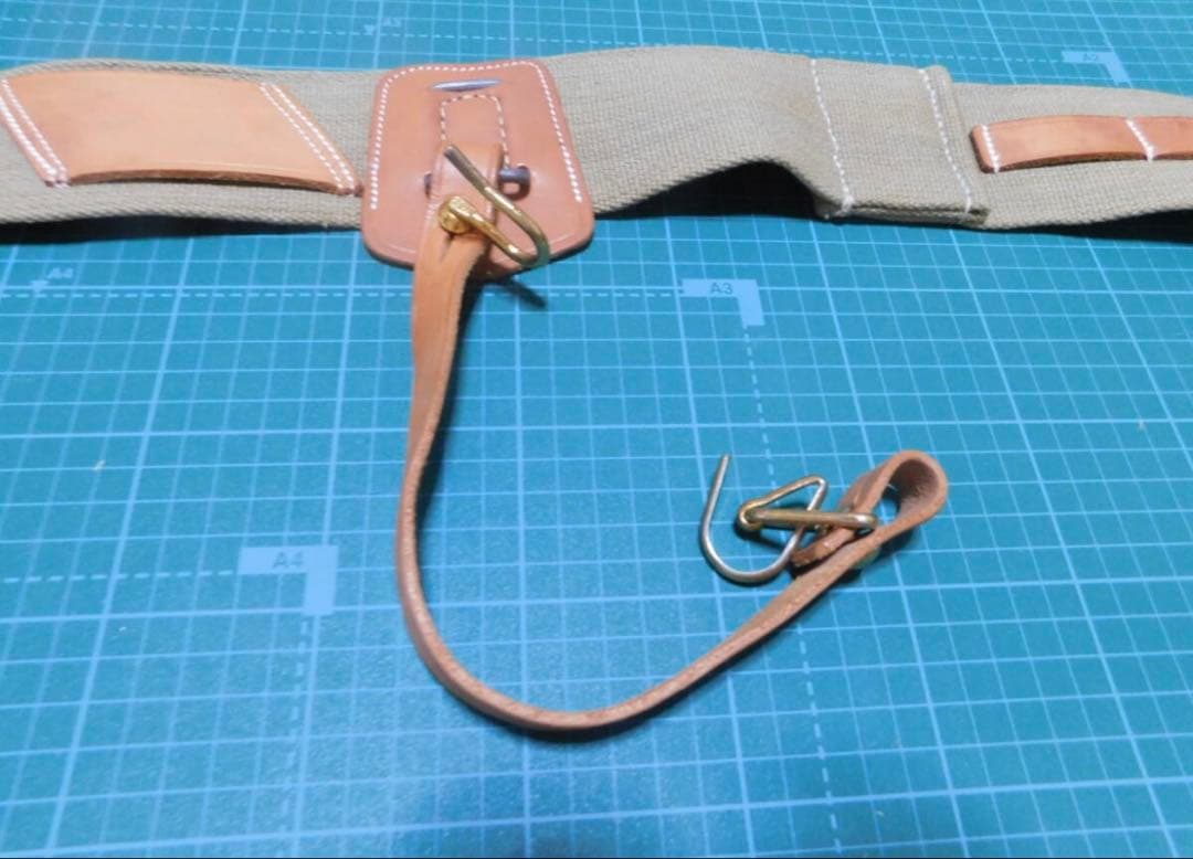 日本陸軍　日本軍　レプリカ　将校　略刀帯　メーカー不詳／Mサイズ　ズベラバンド