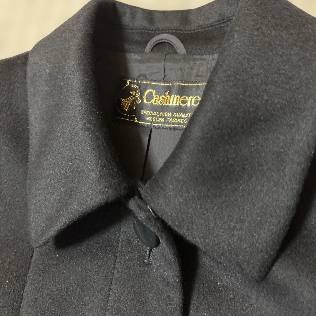 美品　カシミア100% 定番　ロングコート　Lサイズ　黒　ブラック　冠婚葬祭