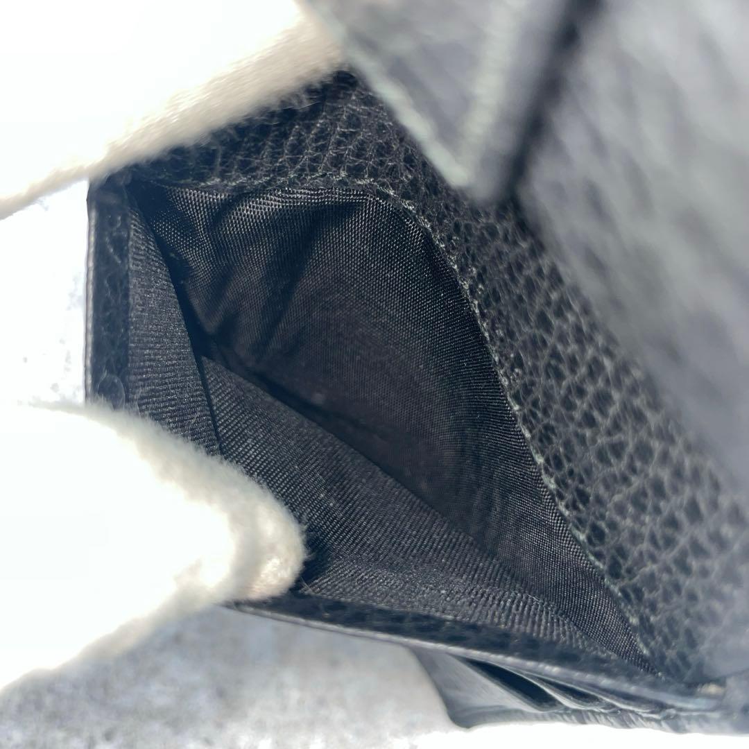 【美品】GUCCI グッチ 折り財布 黒 ブラック キャンバス GG総柄