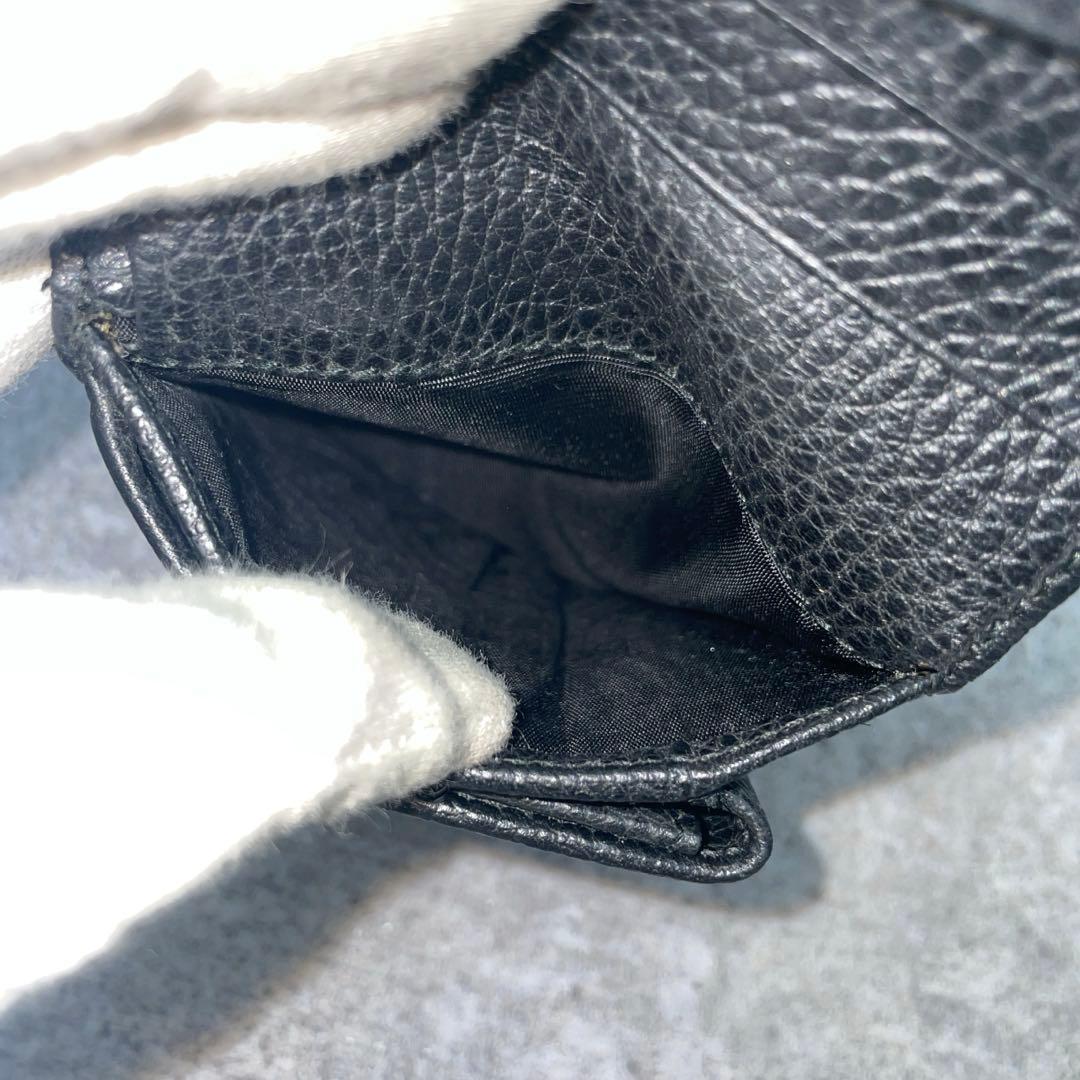 【美品】GUCCI グッチ 折り財布 黒 ブラック キャンバス GG総柄