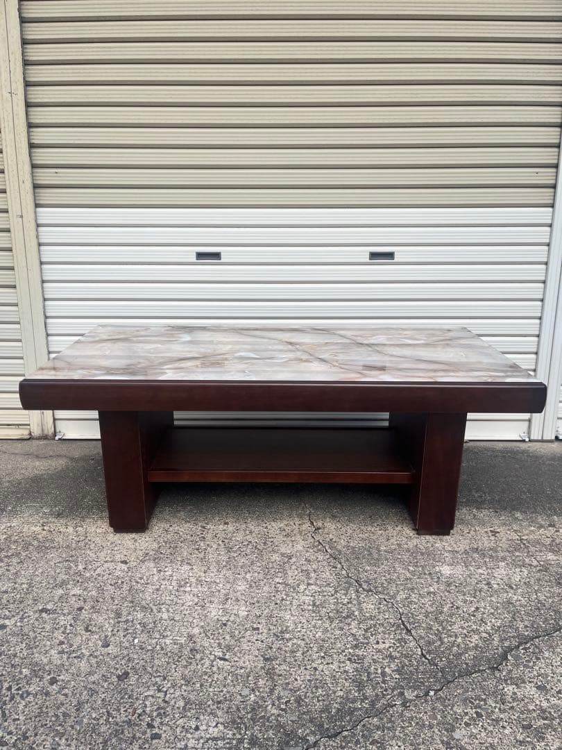 レトロ オールドカリモク センターテーブル 大理石調 カリモク レトロ家具