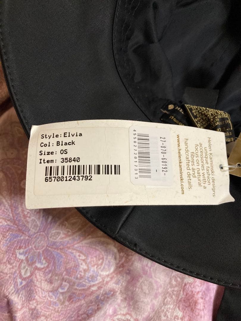 ♪ヘレンカミンスキー リボン付きハット ELVIA 黒色 新品未使用品！保存袋付