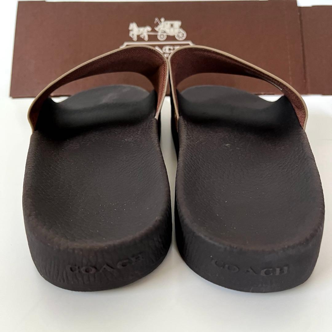 コーチ☆新品☆メンズ シグネチャー スライド サンダル/ カーキ 26cm