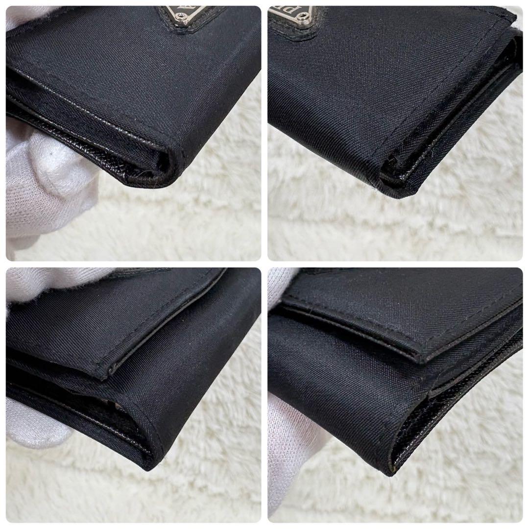 PRADA プラダ 三角プレート 6連 キーケース ナイロン ブラック 札入れ