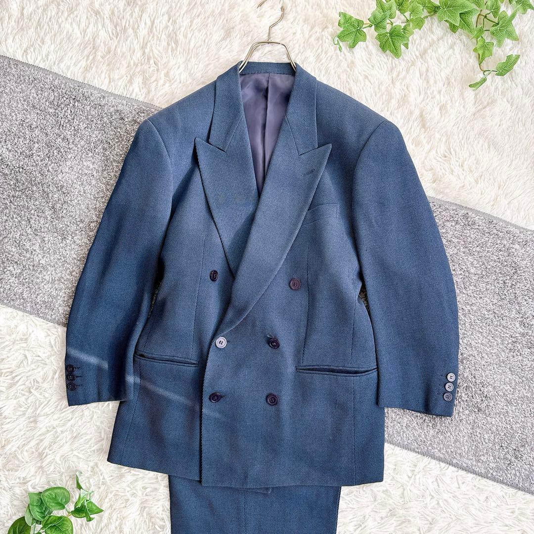 当時物　希少　ケンゾー セットアップ　スーツ　ダブルボタン　タック入り　紺