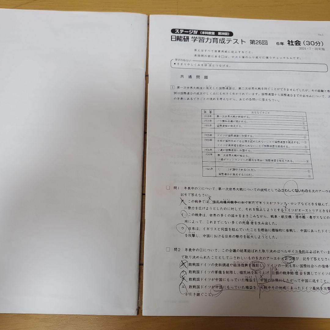 2024年　日能研　6年生　テスト　1年分　全国模試　育成テスト
