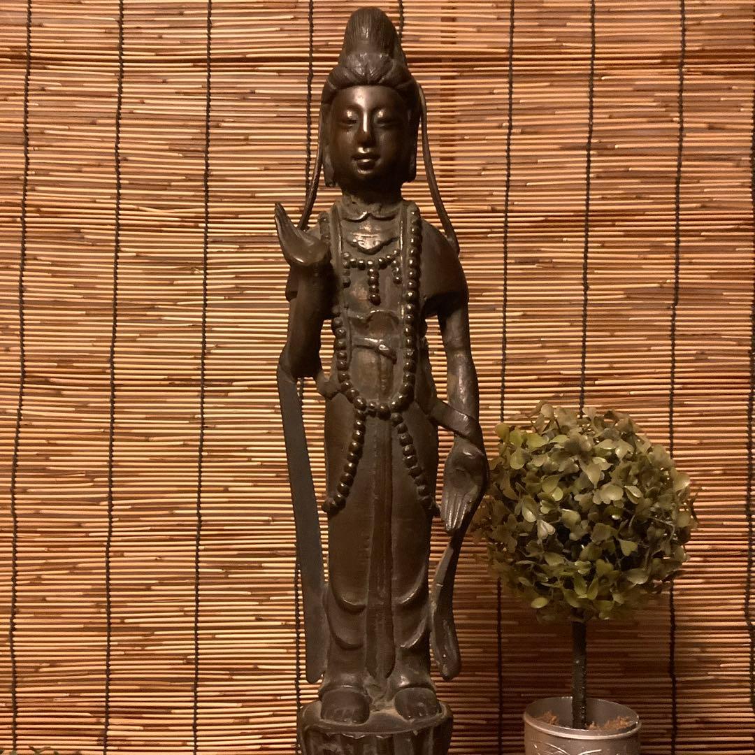 朝鮮・三国時代「南無観世音菩像」高句麗・新羅・百済・天平・古銅