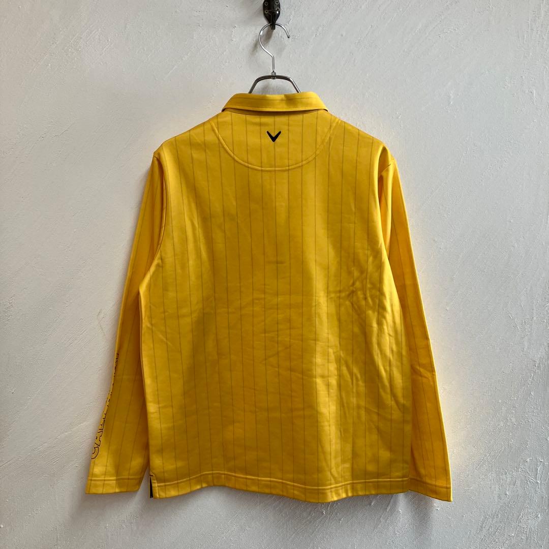 極美 callaway 袖プリント 長袖 ポロシャツ キャロウェイ