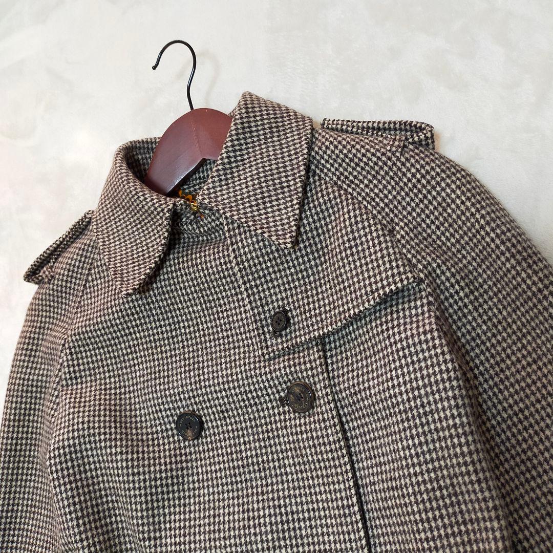 美品　英国製　MACKINTOSH　千鳥格子柄　ウール地　トレンチコート