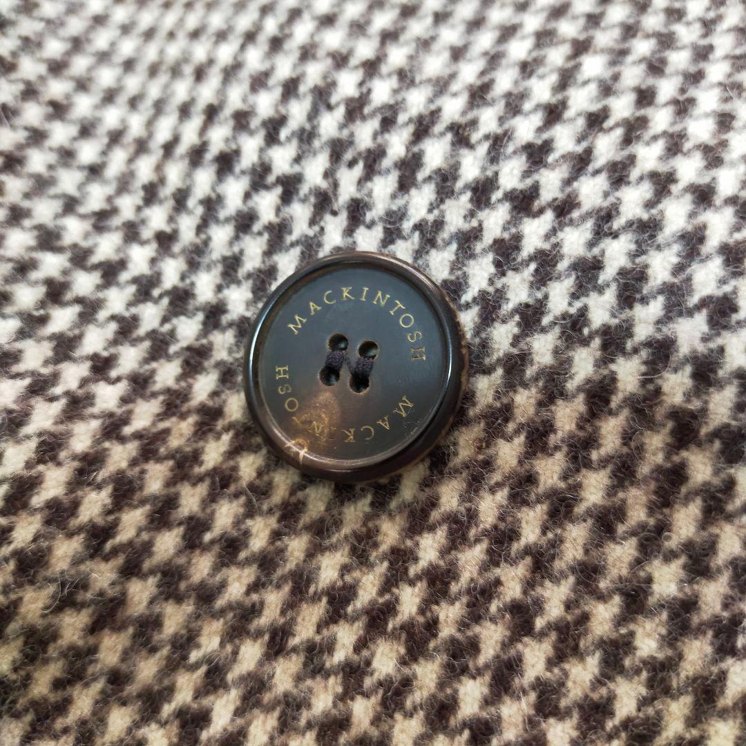 美品　英国製　MACKINTOSH　千鳥格子柄　ウール地　トレンチコート