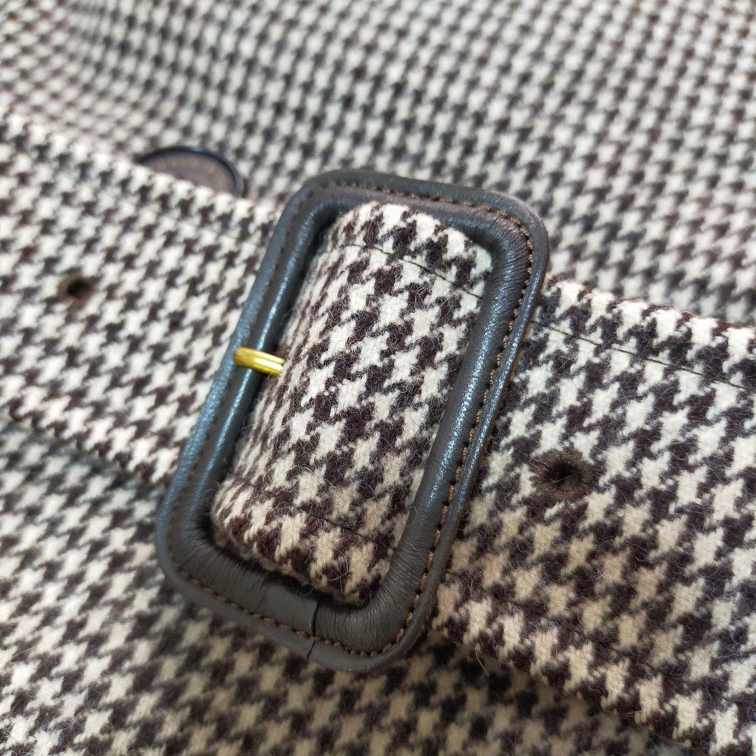 美品　英国製　MACKINTOSH　千鳥格子柄　ウール地　トレンチコート